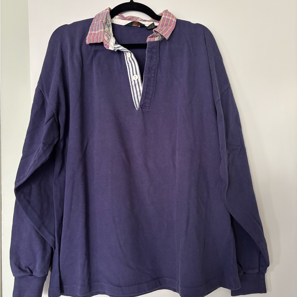 J Crew men’s Blue Long Sleeve Polo Shirt